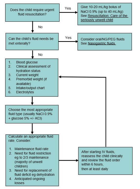 IV fluids CPG flowchart image